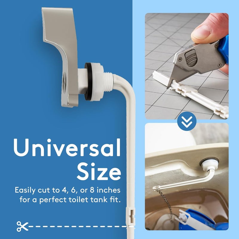 RAVINE Toilet Handle Replacement- American Standard Toilet Flush Handle with Elegant Design, Durable Toilet Flush Lever Front Mount - Easy to Install Toilet Bowl Handle Replacement (Nickel) - Image 5